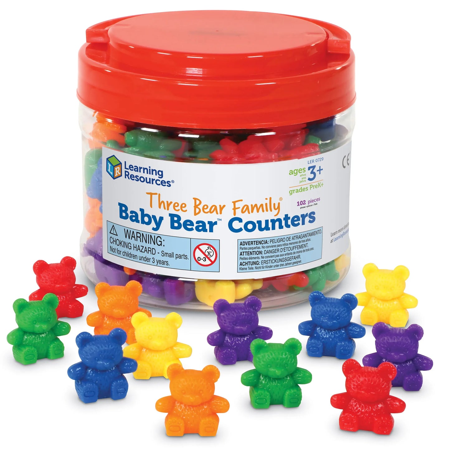 Learning Resources Three Bear Family Baby Bear Counters 102 Pcs Set