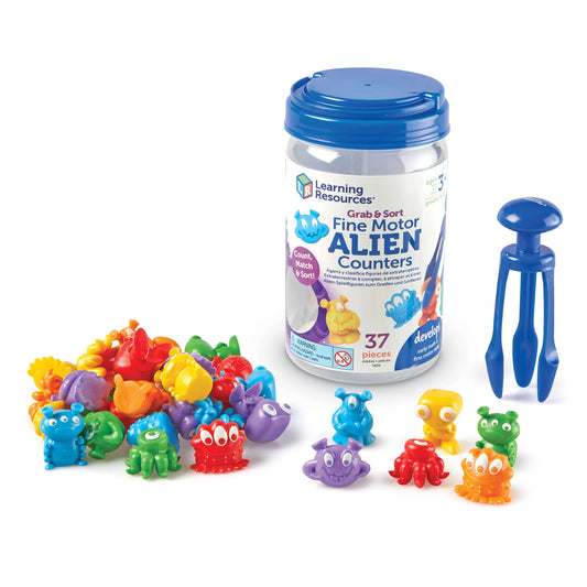 Learning Resources Grab & Sort Fine Motor Alien Counters