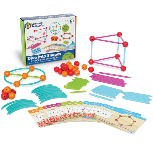 Learning Resources Dive into Shapes! A Sea and Build Geometry Set