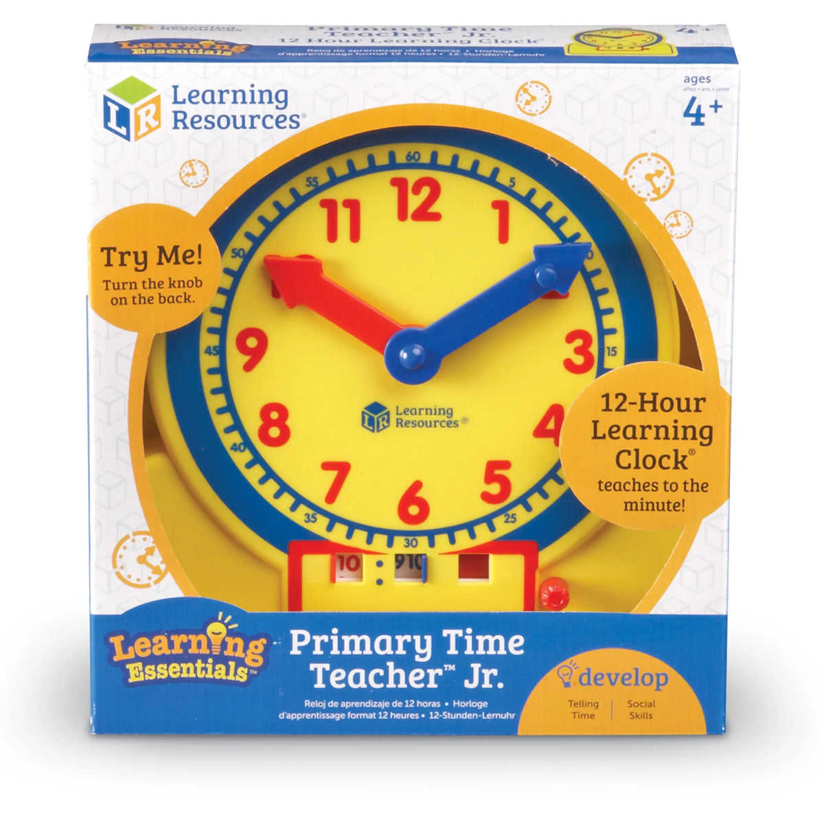 Clock Doc Jr Learning Resources Primary Time Teacher 12-Hour Junior Learning Clock ...