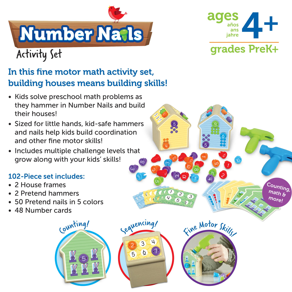 Learning Rescources Numbers Learning Resources Number Nails Activity Set Fine Motor Math Games – MY ...