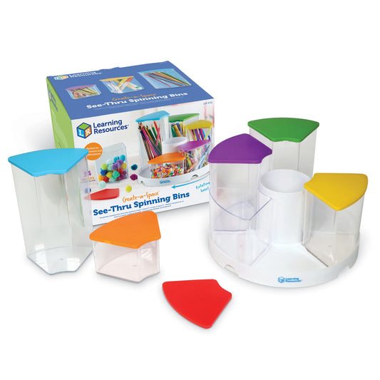 Learning Resources Create-a-Space See-Thru Spinning Bins