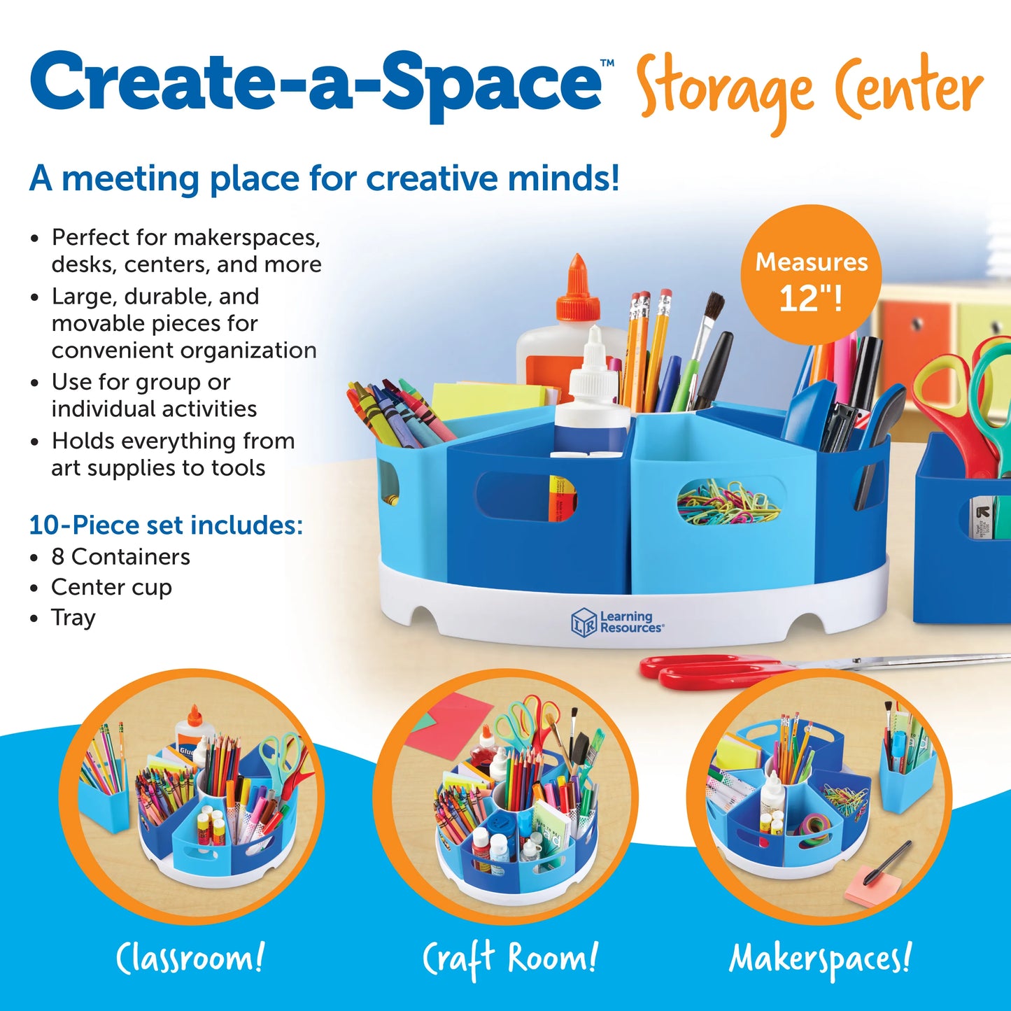 Learning Resources Create-a-Space Storage Center - Blue