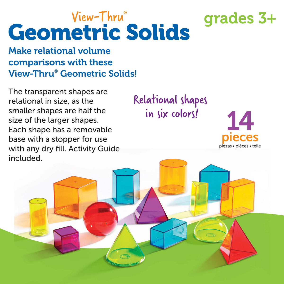 Solid Shapes Learning Chart Learning Resources View-Thru Geometric Solids Set of 14 – MY SCHOOL BUS