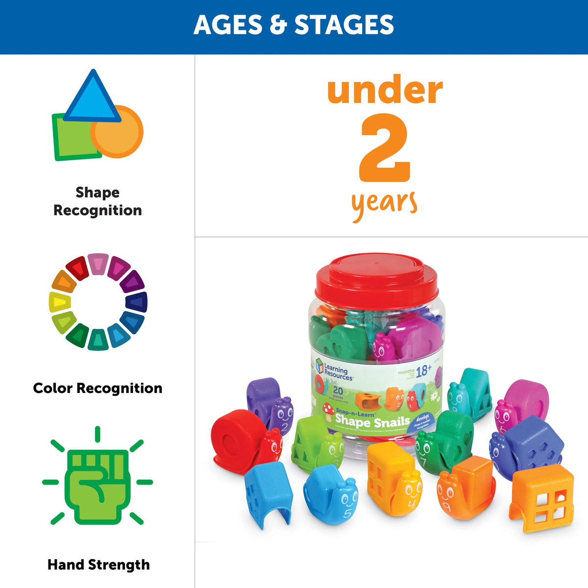 Number Shape Snail Learning Resources Snap-n-Learn Shape Snails – MY SCHOOL BUS