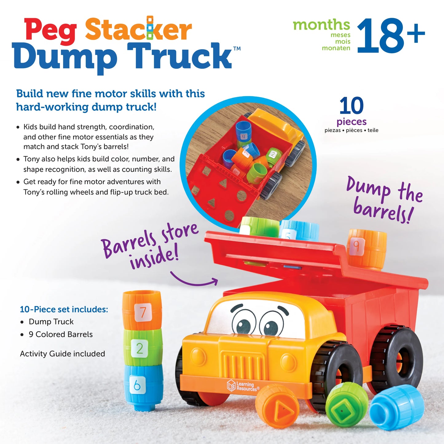 Learning Resources Tony the Peg Stacker Dump Truck