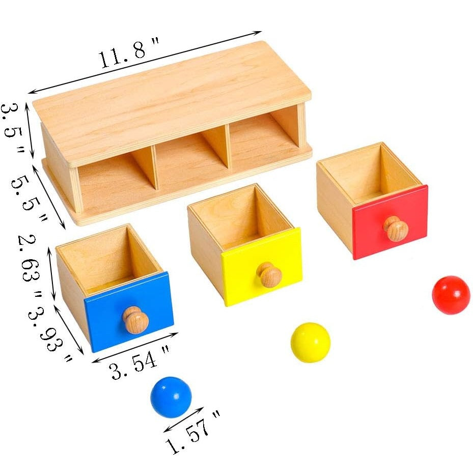 Kindermatic Montessori Box with Bins 蒙特梭利 三個小抽屜