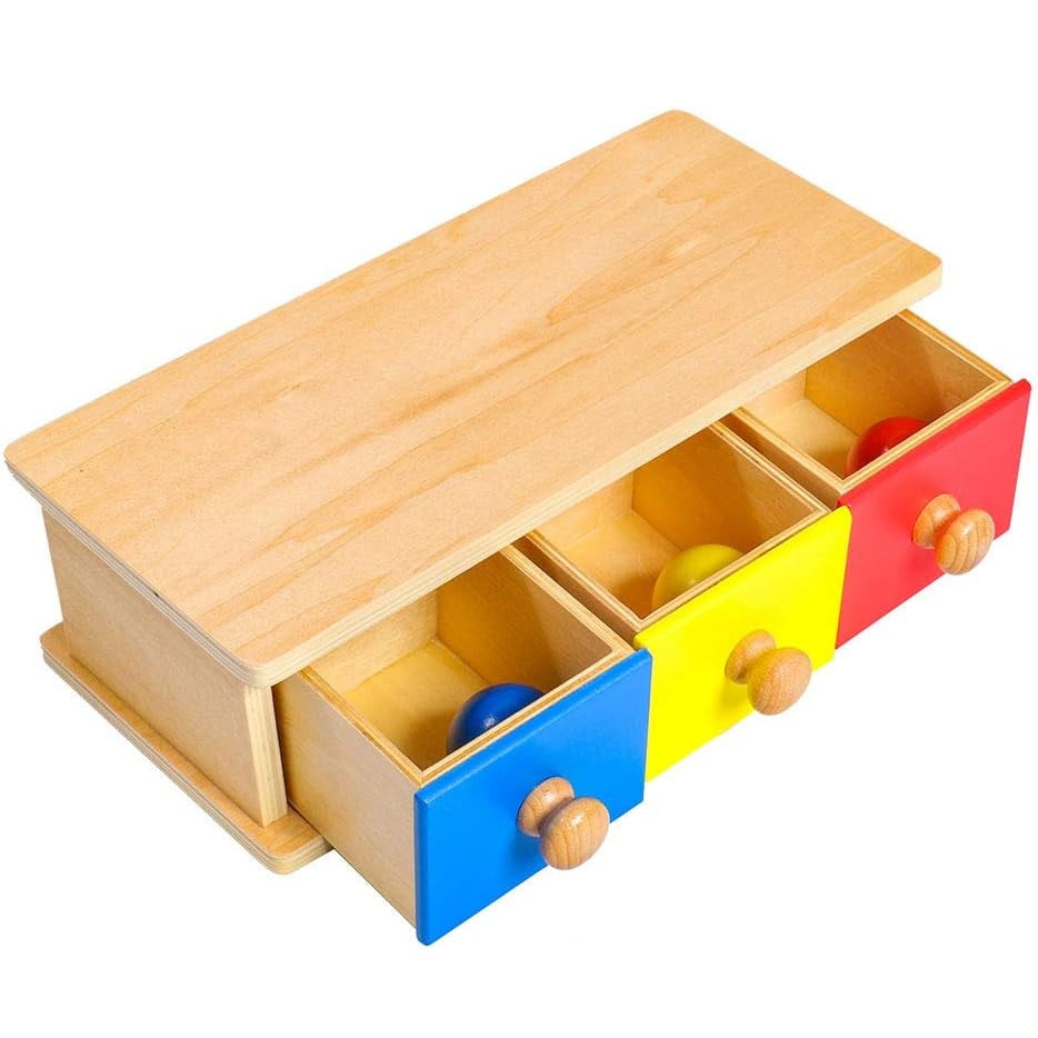 Kindermatic Montessori Box with Bins 蒙特梭利 三個小抽屜
