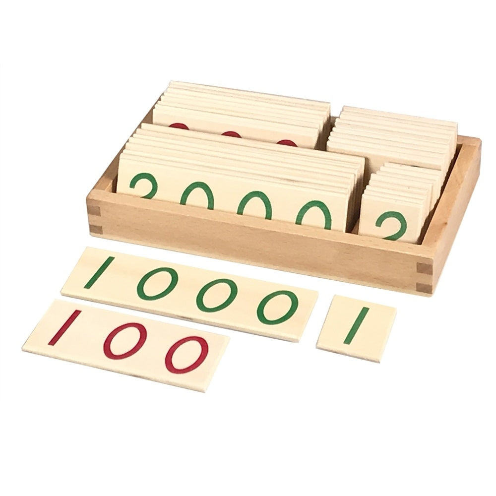 Kindermatic Montessori Large Wooden Number Cards With Box 1-1000 蒙特梭利 1-1000木制數位卡片