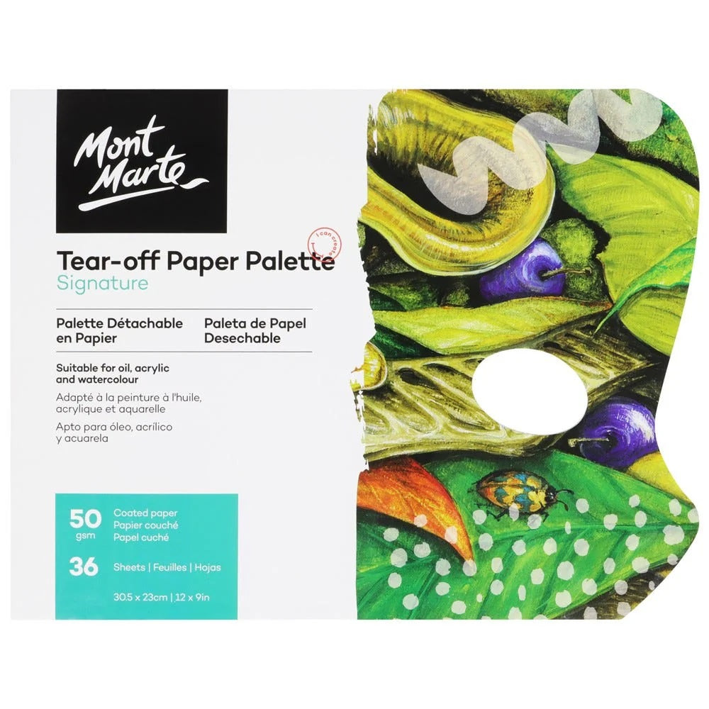 Mont Marte Tear-off Paper Palette Signature 50gsm 36 Sheet 可擲便攜式調色盤36頁