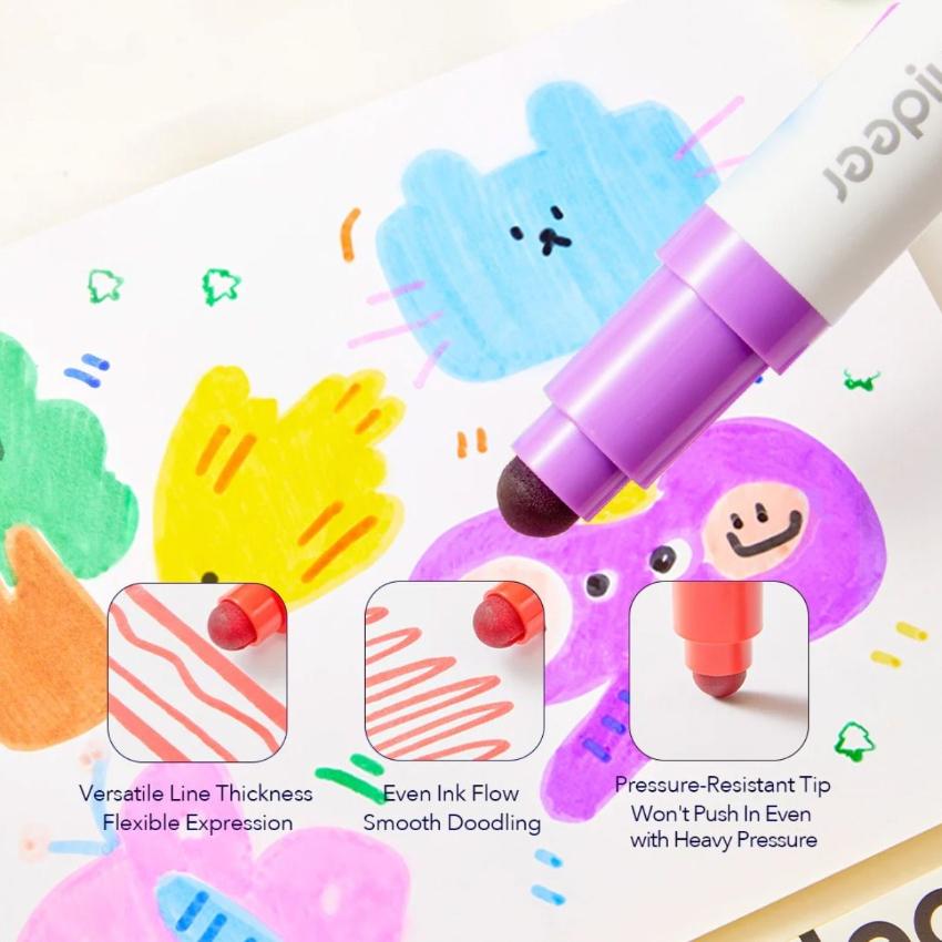 Mideer Round-Tip Stamper Washable Marker 12 Colors 可水洗圓型點點筆12色 – MY ...