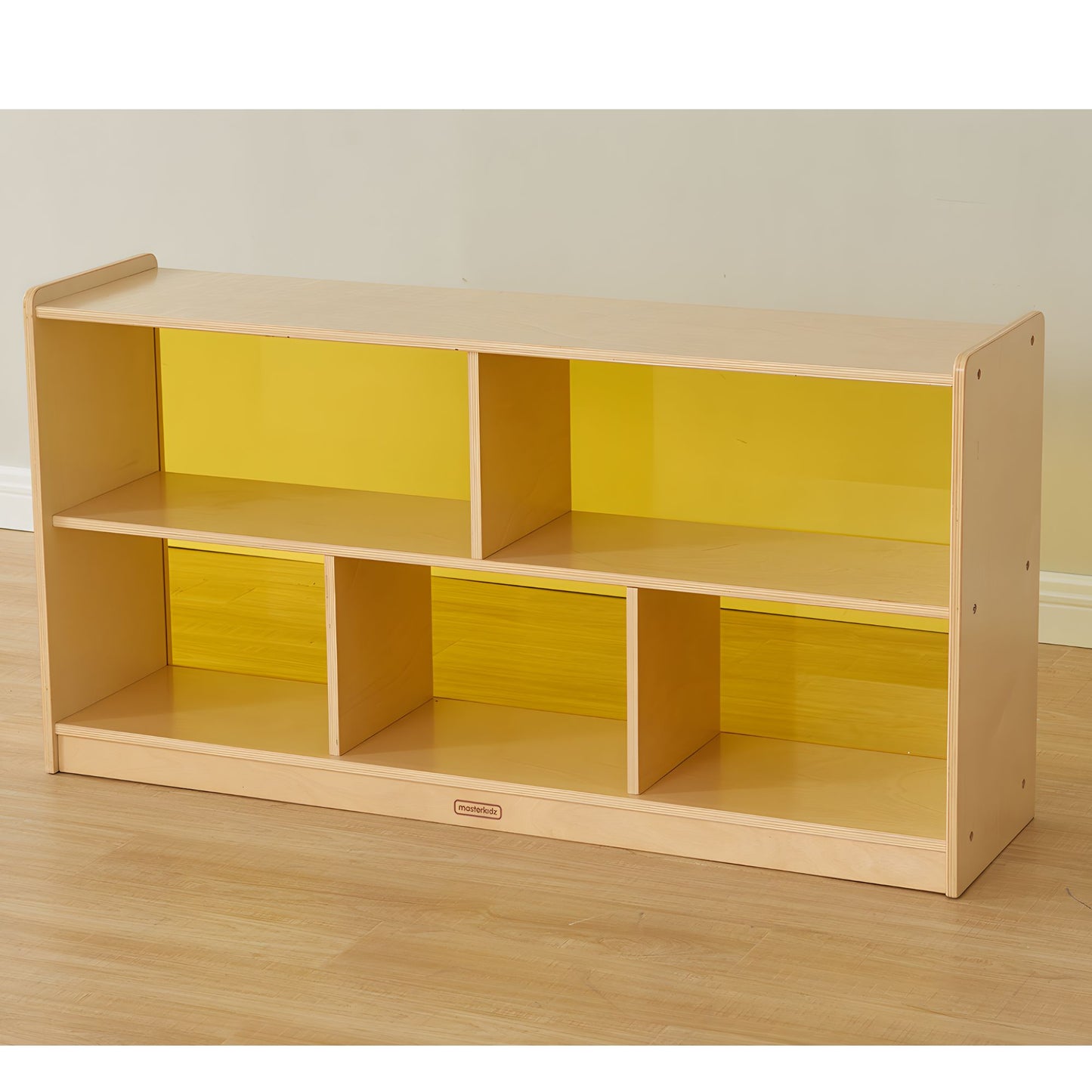 Masterkidz ME12166 620H x 1200L 5-Compartment Shelving Unit - Translucent Yellow Back 620H x 1200L 透視背板5格櫃-黃色