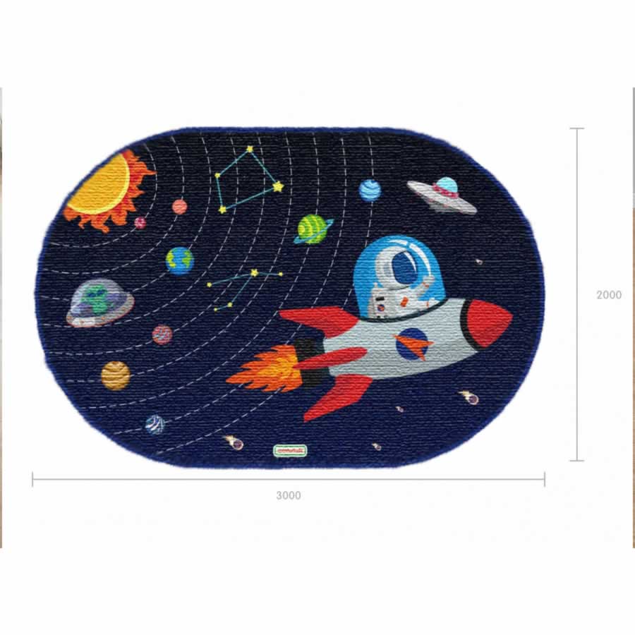 Masterkidz 3000L Oval-Shaped Rug(Outer Space) - 3000L x 2000W 橢圓形地毯(太空漫遊) - 3000L × 2000W