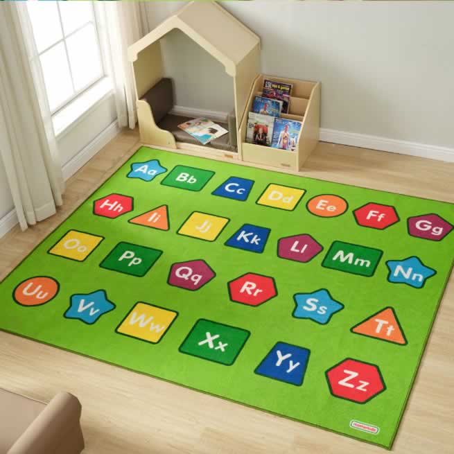 Masterkidz Alphabets and Shapes Classroom Rug - 2400L x 2000W 字母與形狀教室地毯 - 2400長 x 2000寬