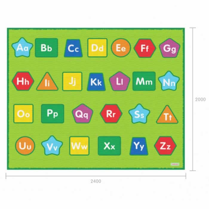 Masterkidz Alphabets and Shapes Classroom Rug - 2400L x 2000W 字母與形狀教室地毯 - 2400長 x 2000寬