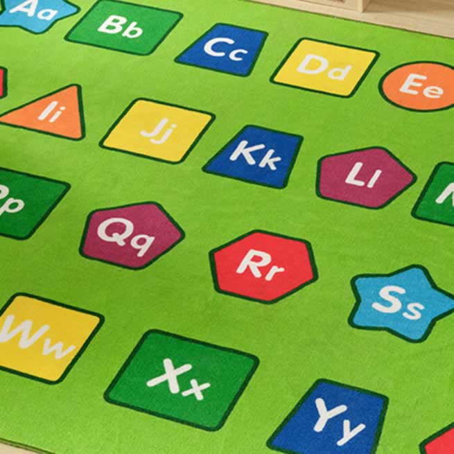 Masterkidz Alphabets and Shapes Classroom Rug - 2400L x 2000W 字母與形狀教室地毯 - 2400長 x 2000寬