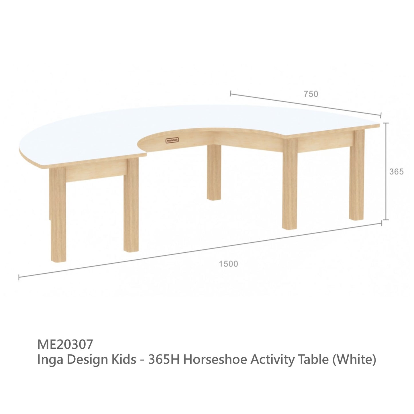 Masterkidz Inga Design Kids Horseshoe Activity Table 實木馬蹄形幼稚園桌子