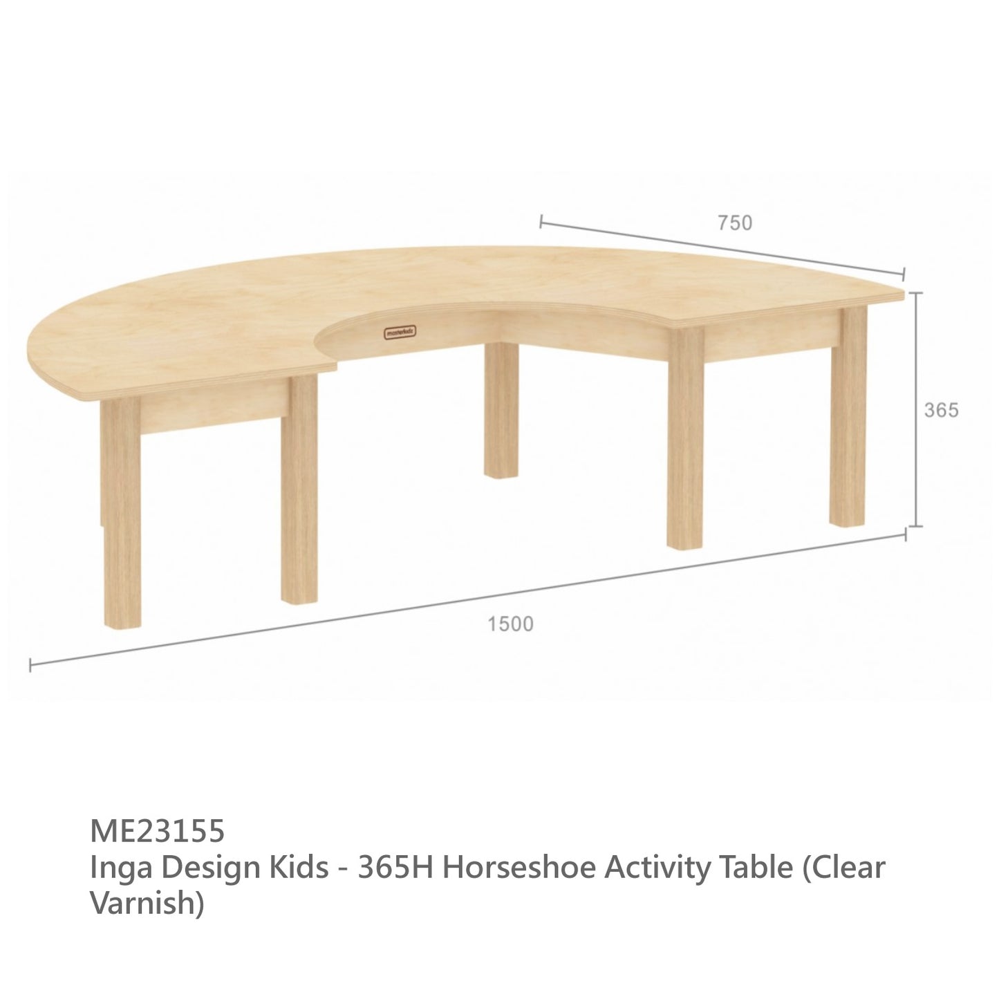 Masterkidz Inga Design Kids Horseshoe Activity Table 實木馬蹄形幼稚園桌子