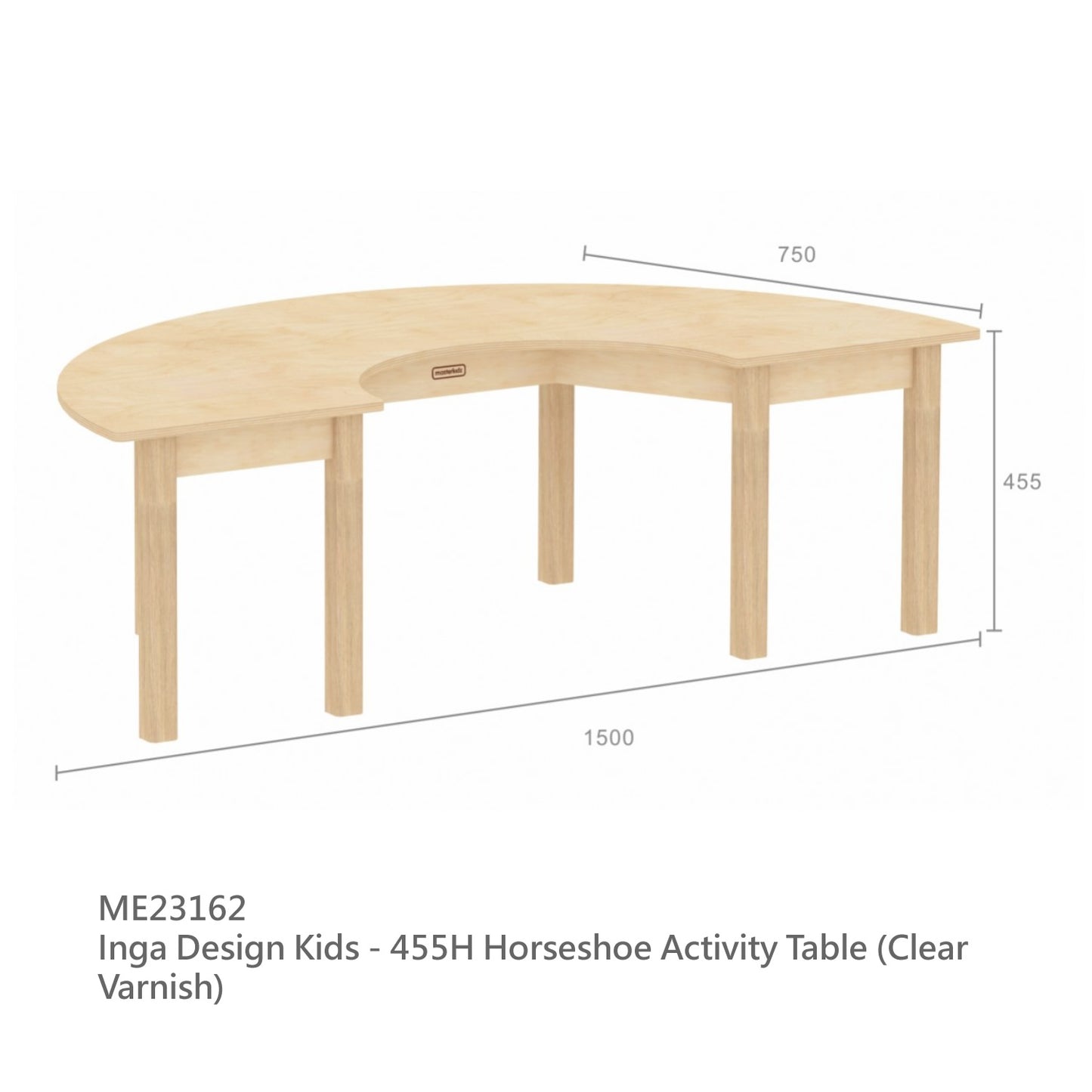 Masterkidz Inga Design Kids Horseshoe Activity Table 實木馬蹄形幼稚園桌子