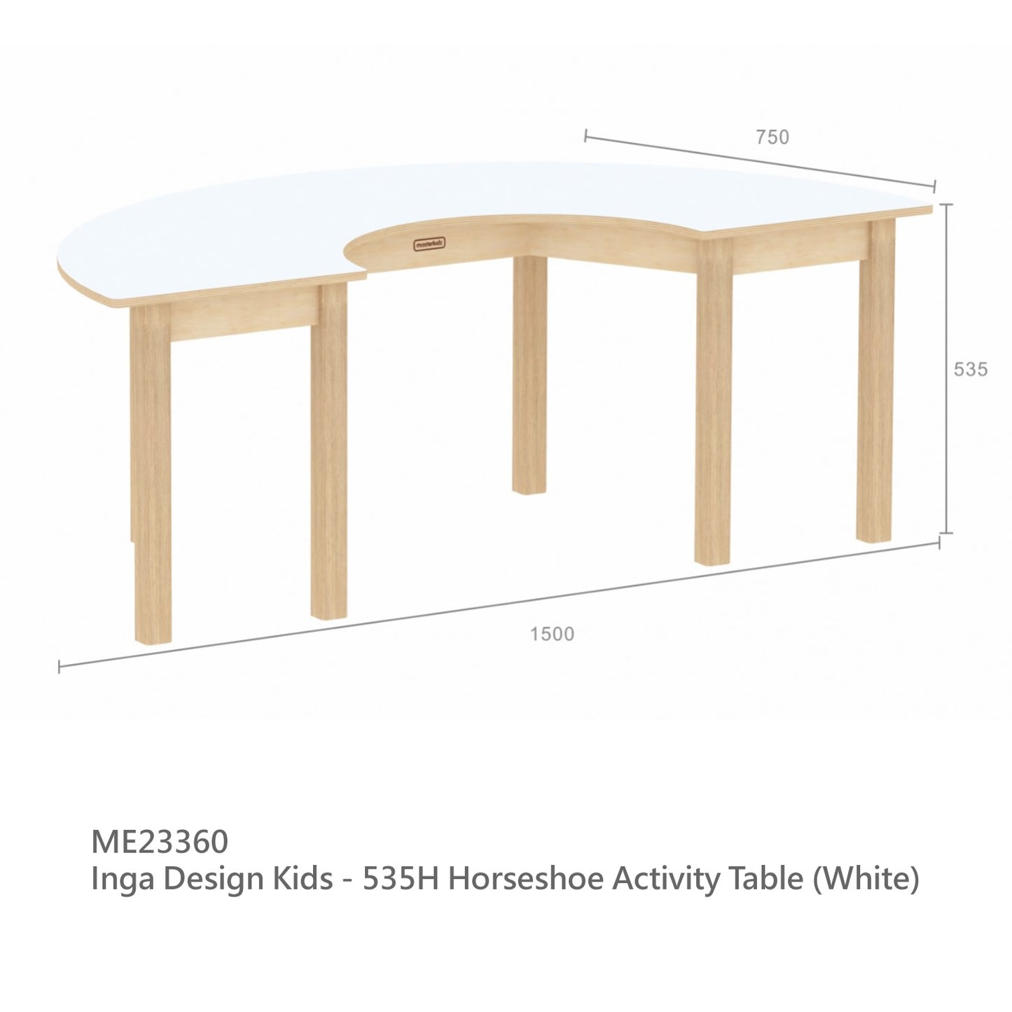 Masterkidz Inga Design Kids Horseshoe Activity Table 實木馬蹄形幼稚園桌子