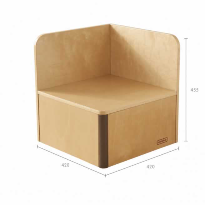 Masterkidz Modular Kids Sofa - Corner Table - Neutral 自由組合兒童沙發 - 轉角枱 - 棕色