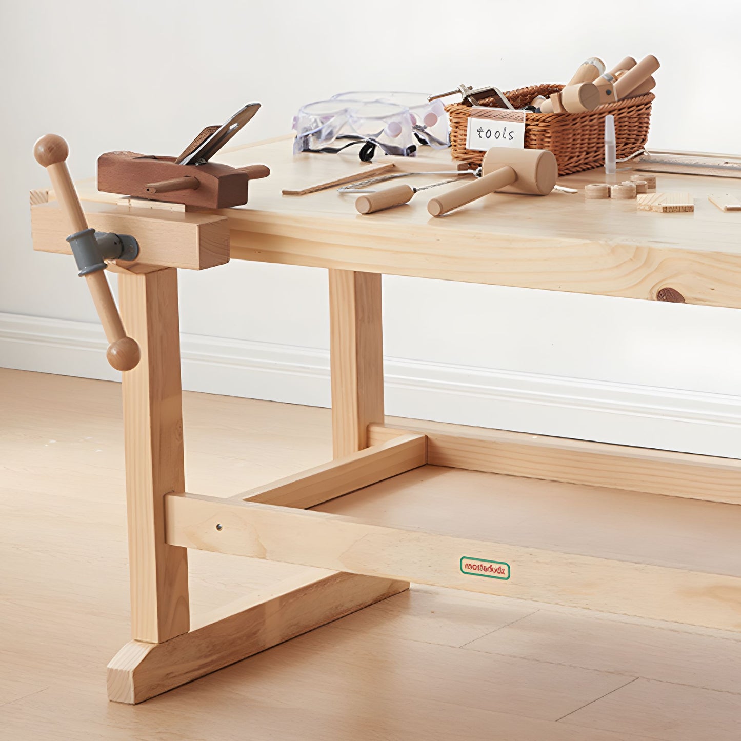 Masterkidz L1200×W890×D650mm Solid Wood Carpenters Bench 實木木工工作枱