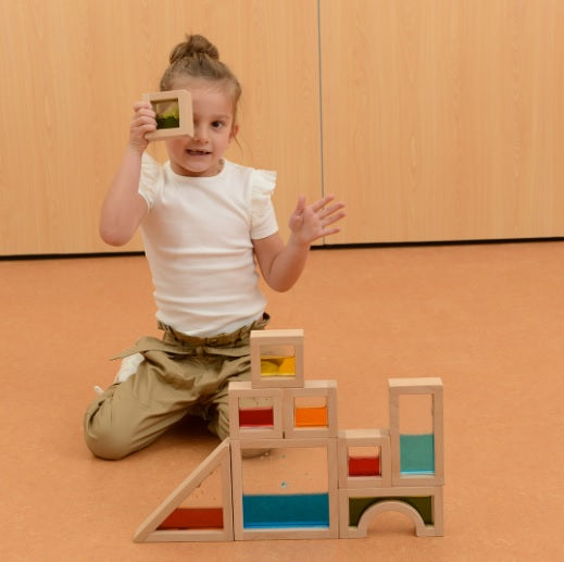 Wooden Sensory Liquid Blocks Setof 18件套 感官液體流動積木