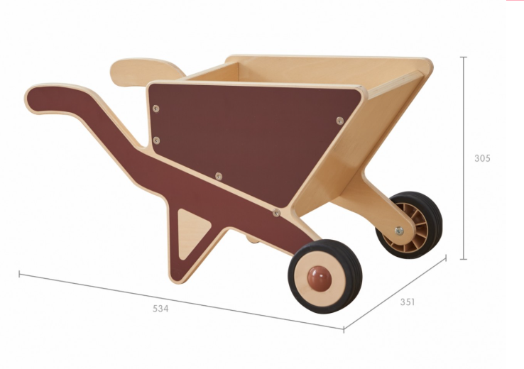 Masterkidz Happy Farming - Wheel Barrow 復古木製手推車