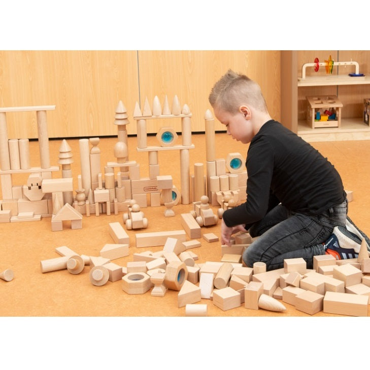 Masterkidz Build-My-Castle Beech Wood Building Blocks Set of 296件套 夢想城堡 天然北歐櫸木積木