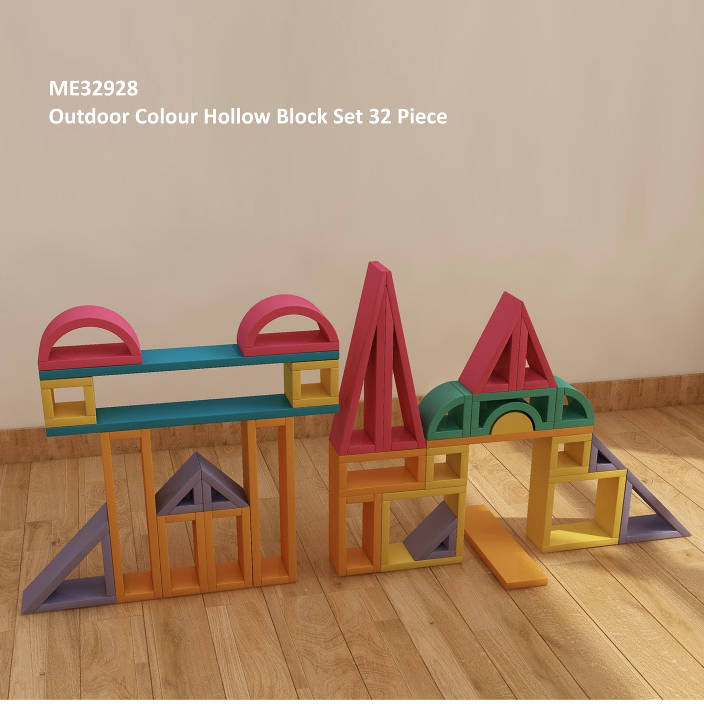 Masterkidz Outdoor Colour Hollow Block Set 32 Piece 戶外彩色空心積木組
