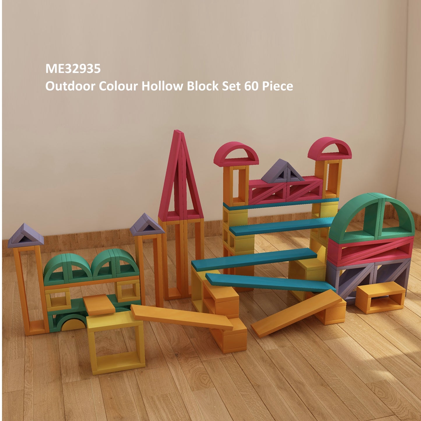 Masterkidz Outdoor Colour Hollow Block Set 32 Piece 戶外彩色空心積木組