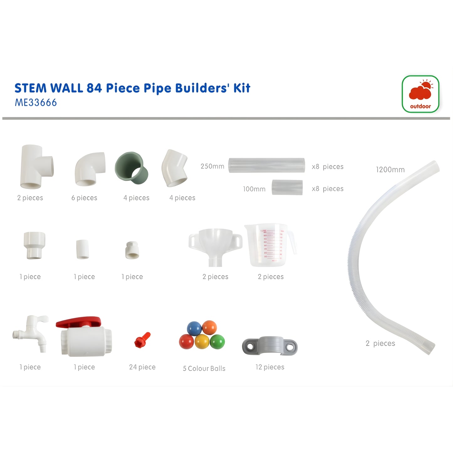 Masterkidz STEM WALL Pipe Builders' Kit STEM 活動牆 - 管道工匠