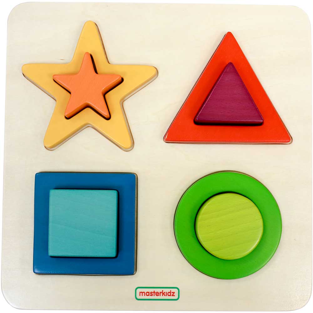 Masterkidz Geometric Shape Learning Stacker Board 多高度形狀配對遊戲板
