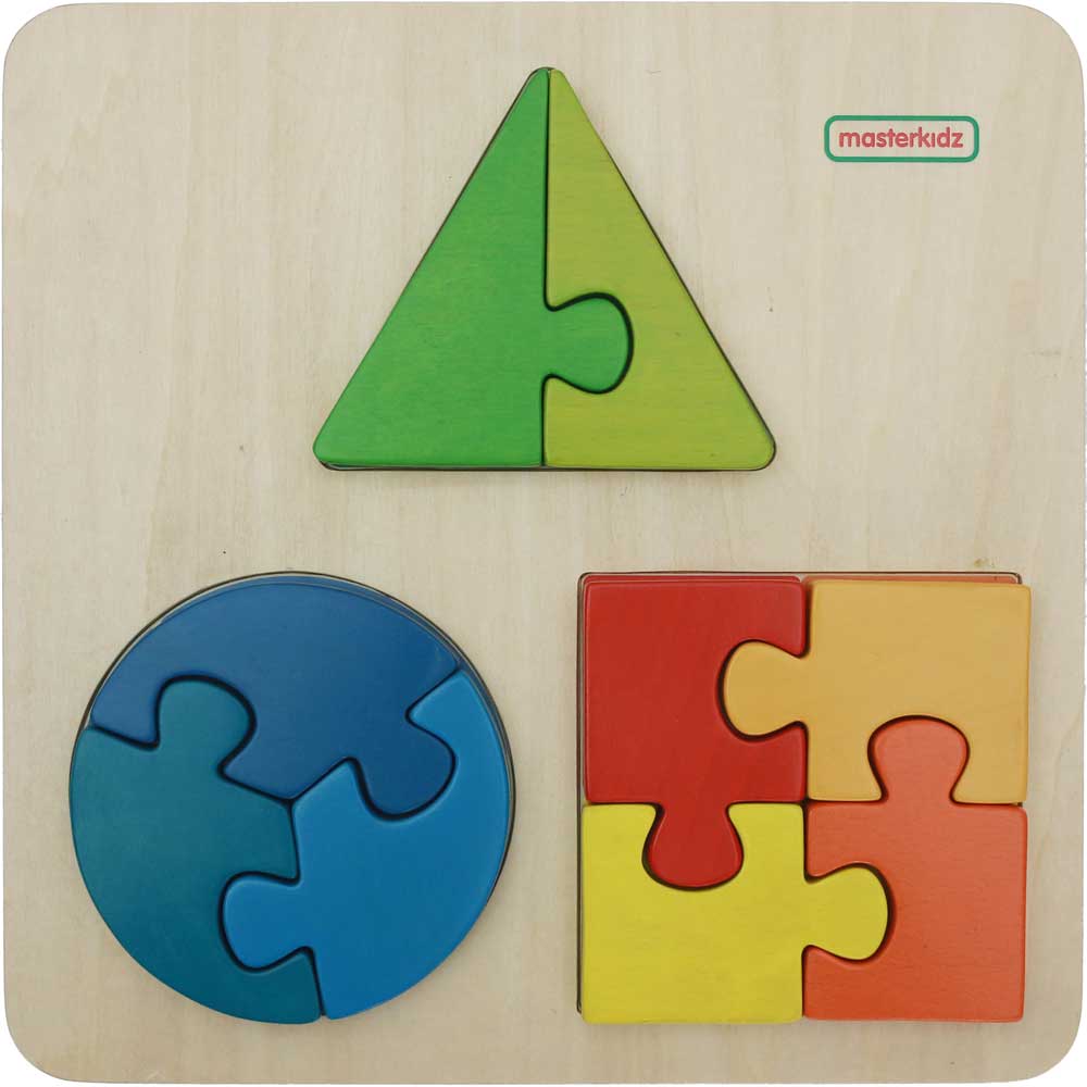 Masterkidz Chunky Jigsaw Puzzle Geometric Shapes 厚櫸木塊嵌入式拼圖 - 形狀