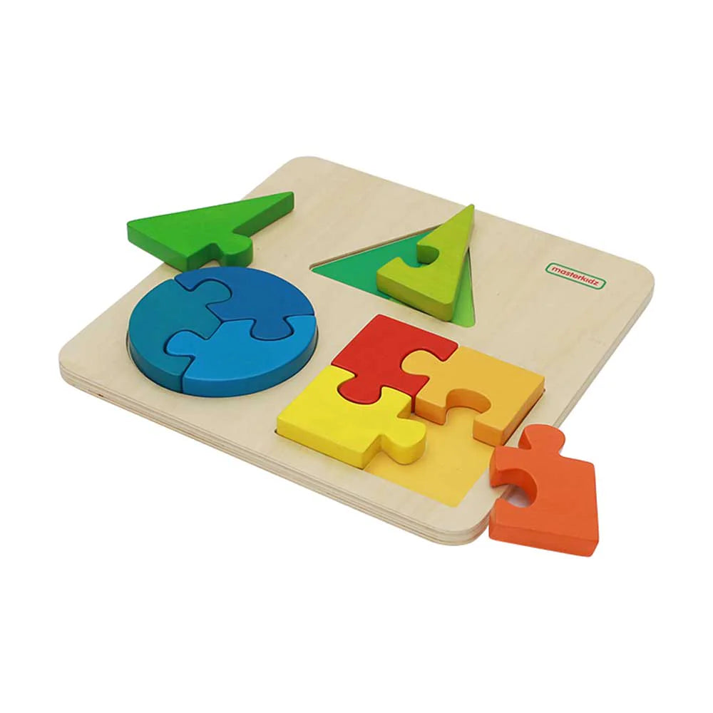 Masterkidz Chunky Jigsaw Puzzle Geometric Shapes 厚櫸木塊嵌入式拼圖 - 形狀
