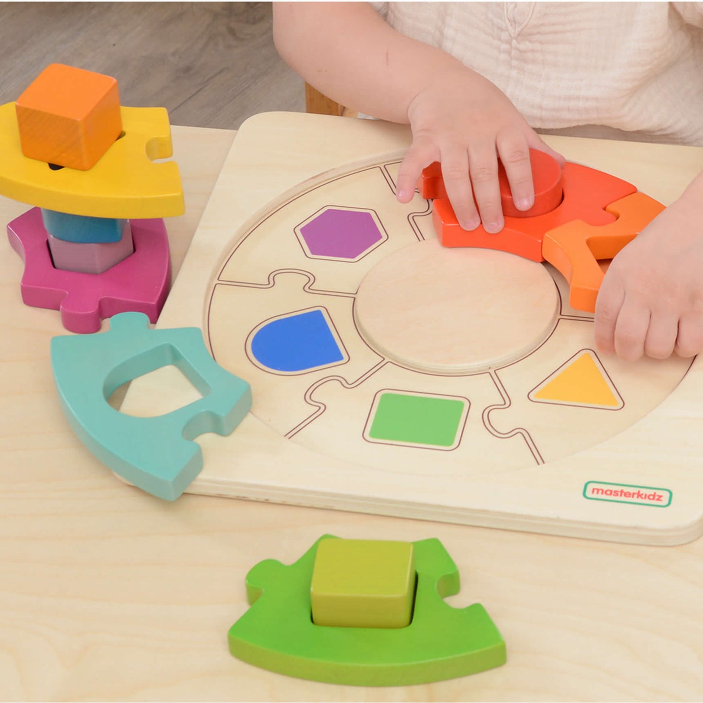 Masterkidz Shape-Matching Jigsaw Donut Blocks Handy Learning Board 形狀學習甜圈拼接積木 小型學習板