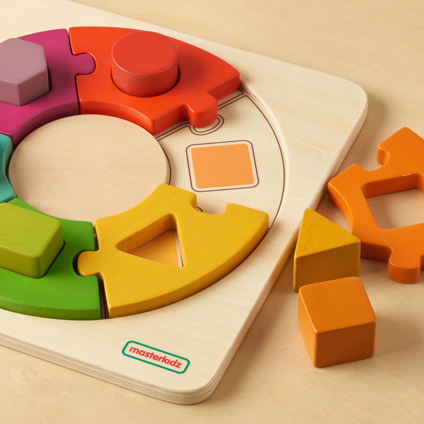 Masterkidz Shape-Matching Jigsaw Donut Blocks Handy Learning Board 形狀學習甜圈拼接積木 小型學習板