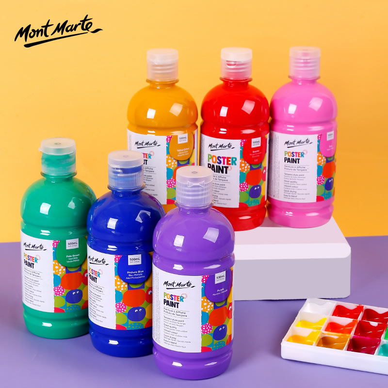 Mont Marte Poster Paint 500ml with press pump 廣告彩顏料500ml 附壓泵