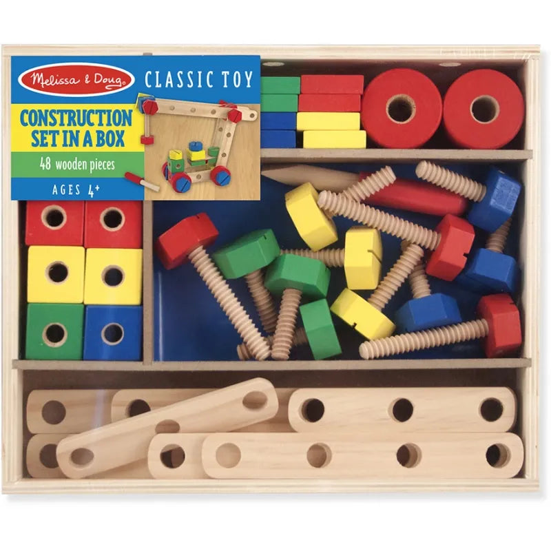 Melissa & Doug Construction Building Set in a Box 小小工程師木製螺絲建構玩具