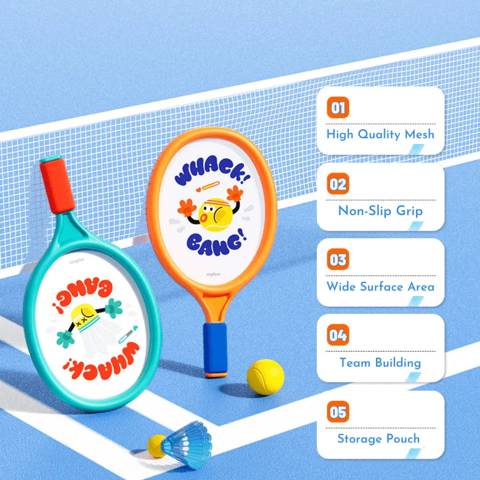 Mideer - Junior Racket Set - 4pcs 兒童二合一羽網球拍套組 (4件組)