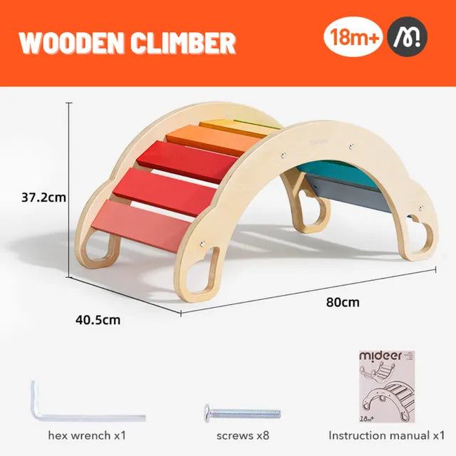 Rainbow Wooden Climber 彩虹木製攀爬架