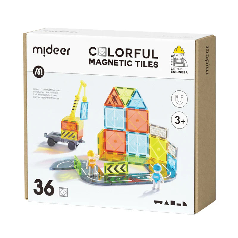 Mideer Colorful Magnetic Tiles Set of 36塊 透彩磁性建構片套裝