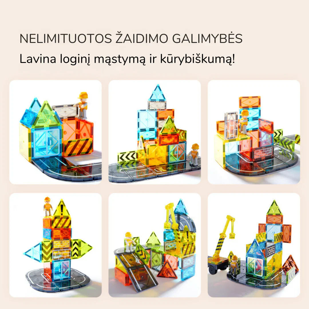 Mideer Colorful Magnetic Tiles Set of 36塊 透彩磁性建構片套裝