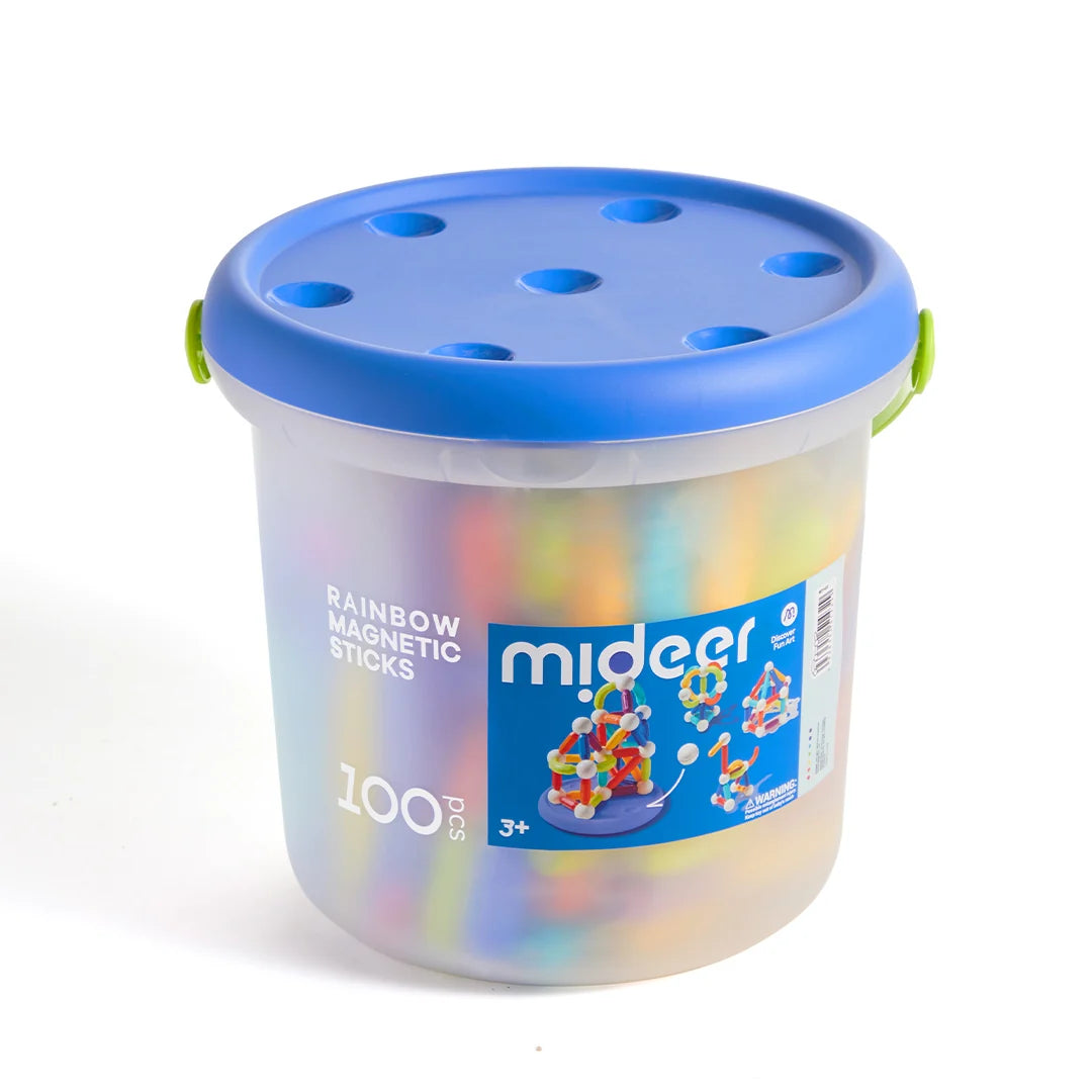 Mideer mideer-Rainbow Magnetic-Building Sticks-100pcs 彩虹磁力棒積木套裝 100件裝