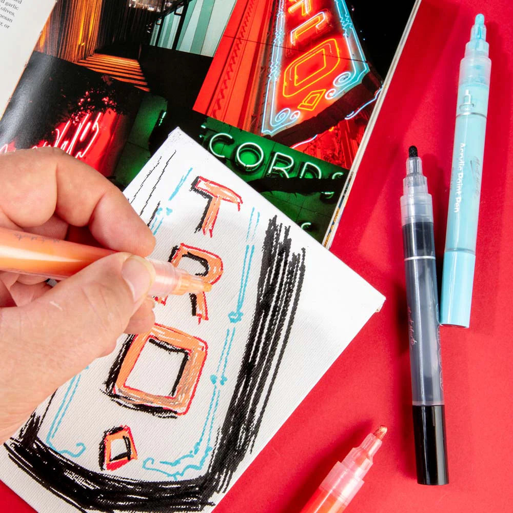 Mont Marte Acrylic Paint Pens in Case Broad Tip Signature 24pc 色專業盒裝壓克力馬克筆 粗頭款