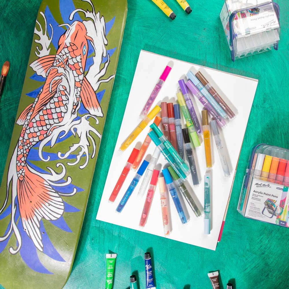 Mont Marte Acrylic Paint Pens in Case Broad Tip Signature 24pc 色專業盒裝壓克力馬克筆 粗頭款
