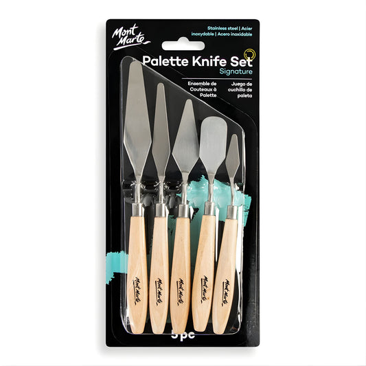 Mont Marte Stainless Palette Knife Set of 5件套裝 專業不鏽鋼畫刀-調色刀