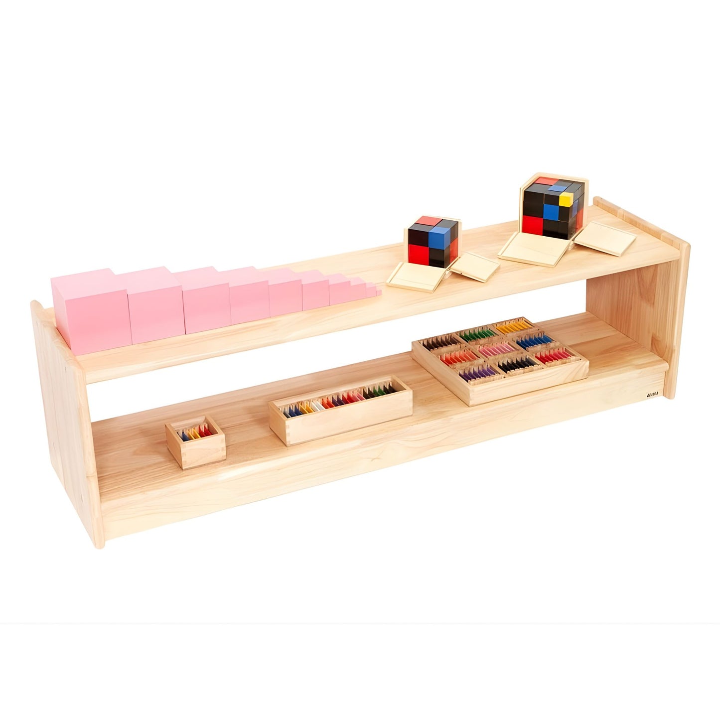 Montessori Open Back Shelf 1 Tier L105 × W30 × H35 cm RW 蒙特梭利單層無背板開放式置物櫃 橡膠木
