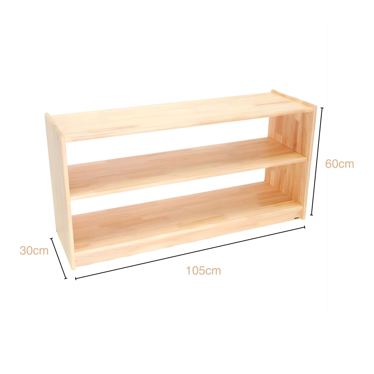 Montessori Open Back Shelf 2 Tier L110 × W30 × H60 cm RW 蒙特梭利橡木雙層置物櫃
