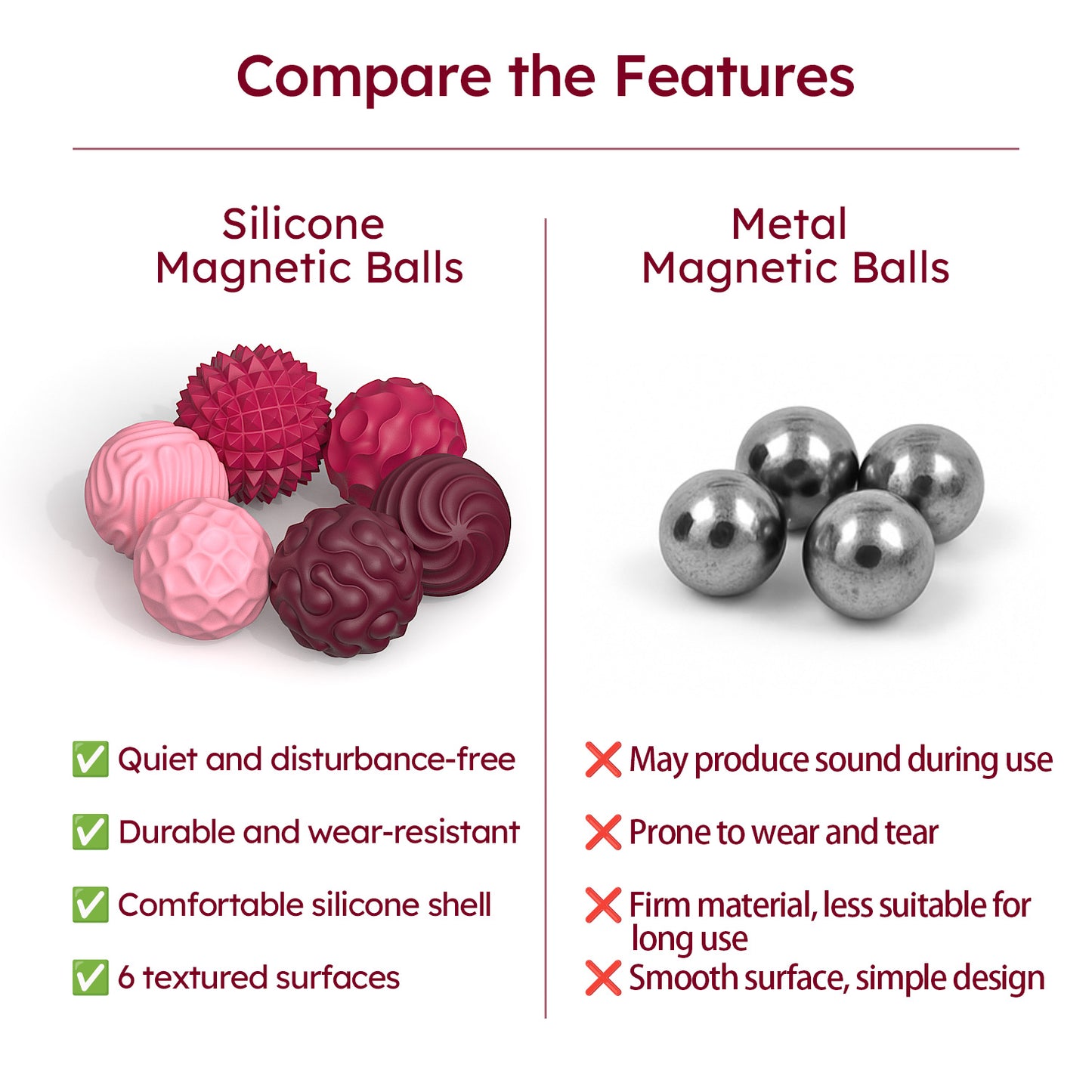 Fidget Sensory Silicone Magnetic Ball Toy 矽膠磁吸球 感官減壓玩具